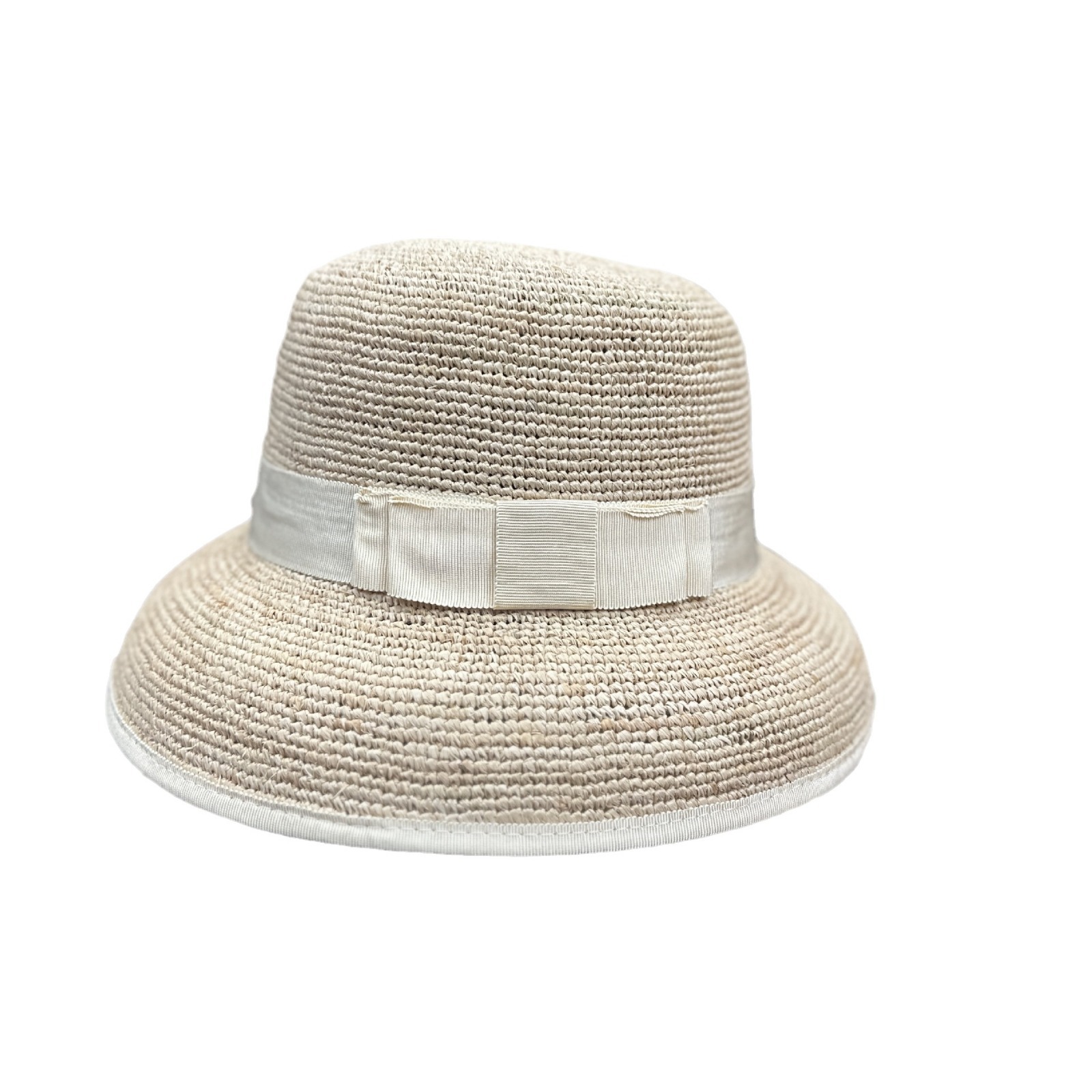 Cappello di paglia raffia stile hepburn per donna sole estate_voghion.com