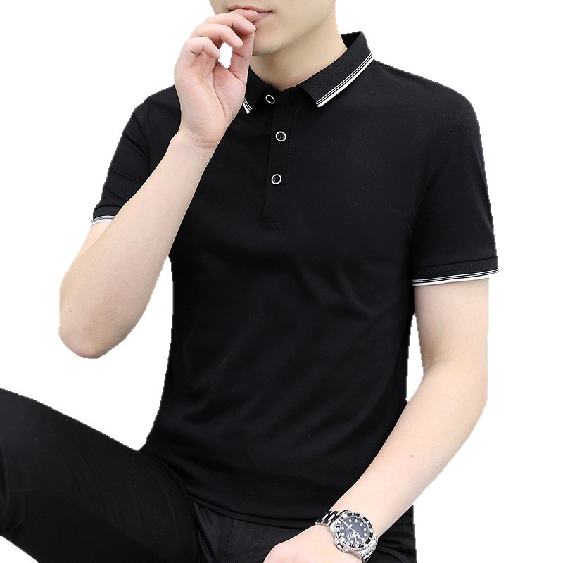 Transfronterizo 5XL-8XL Ropa de hombre de media manga solapa de negocios de manga corta verano más tamaño polo ropa de trabajo bordado logotipo image 6