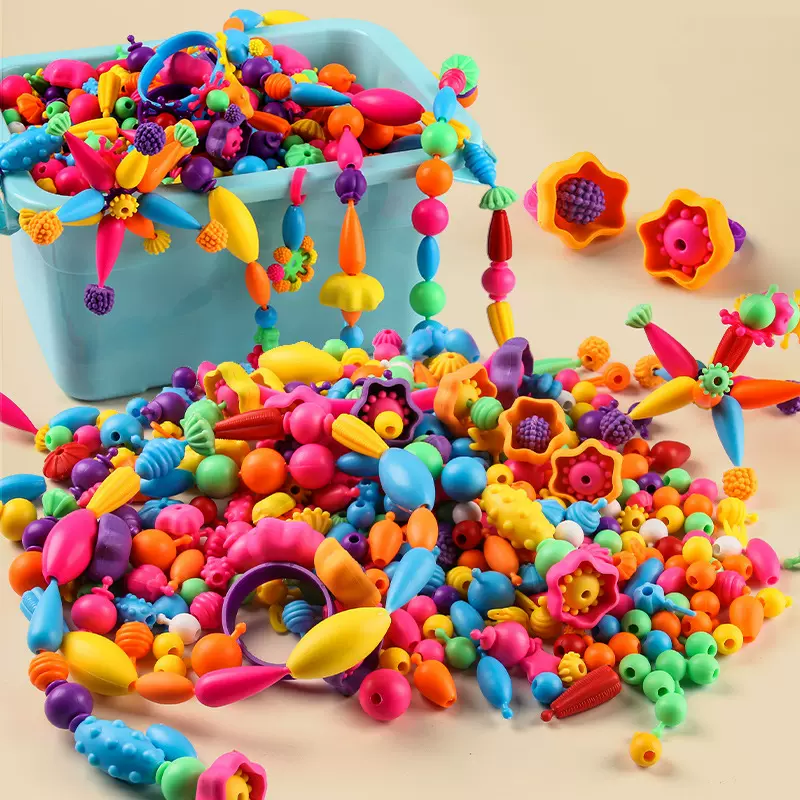 【严选】儿童波普珠子手工DIY材料益智拼插玩小女孩项链手链玩具