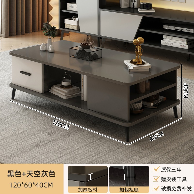 Fábrica directa gabinete de televisión sala de estar 2026 nuevo hogar pequeño tipo retráctil suelo moderno simple mesa de té televisión image 18