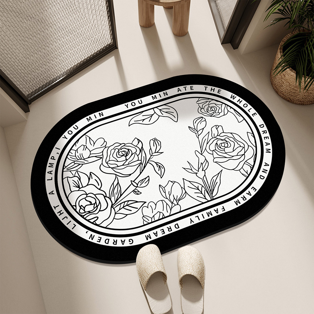 gabinete de baño americano puerta de barro de diatomeas absorción de agua alfombra antideslizante de secado rápido alfombra de baño alfombra de puerta