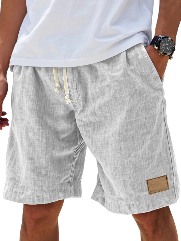 2025 Cross-Border Amazon New Men's Retro Breathable Linen Loose Holiday Shorts Fashionable Casual Shorts
