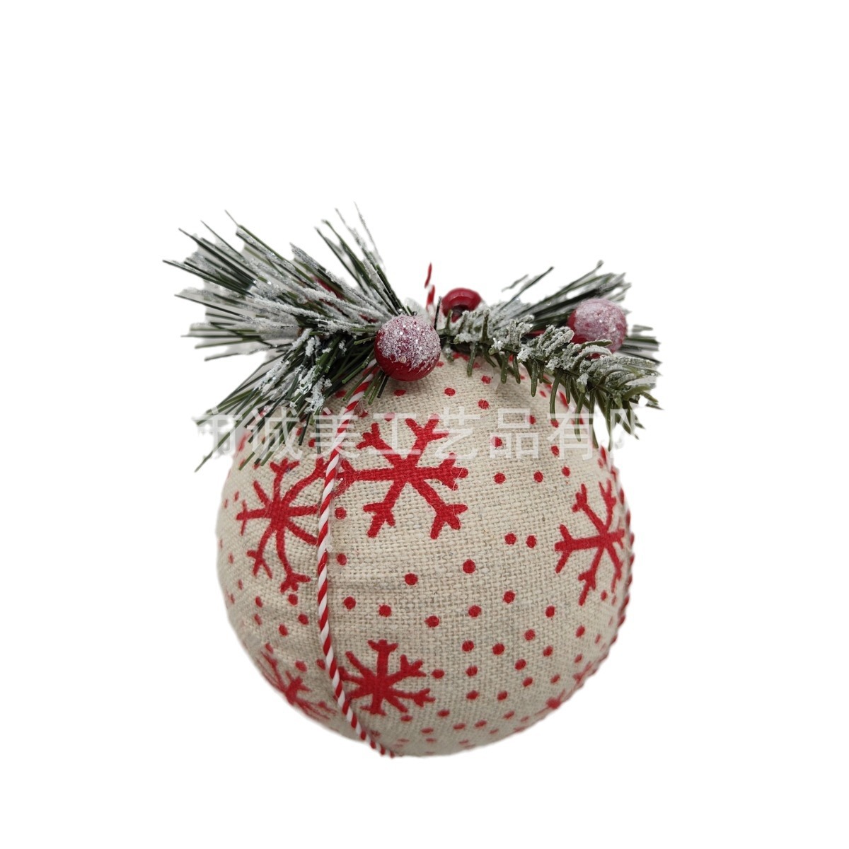 Bolas de Navidad personalizadas transfronterizas Amazon Plaid Decoración de árbol de Navidad Tejido Pino Tejido espuma bola bola bola