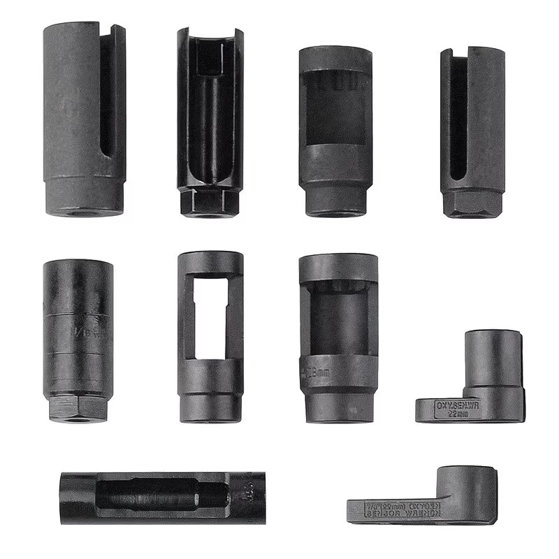 10-Piece Set of Japanese and European Style Oxygen Sensor Wrenches, Oxygen Sensor Socket, Oxygen Sensor Removal Tool, Open-End Socket