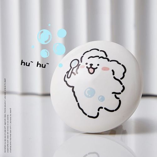 Adorable puppy-shaped leak-proof bathroom sink drain cover, ceramic sink, creative wash push-down bottom plug
