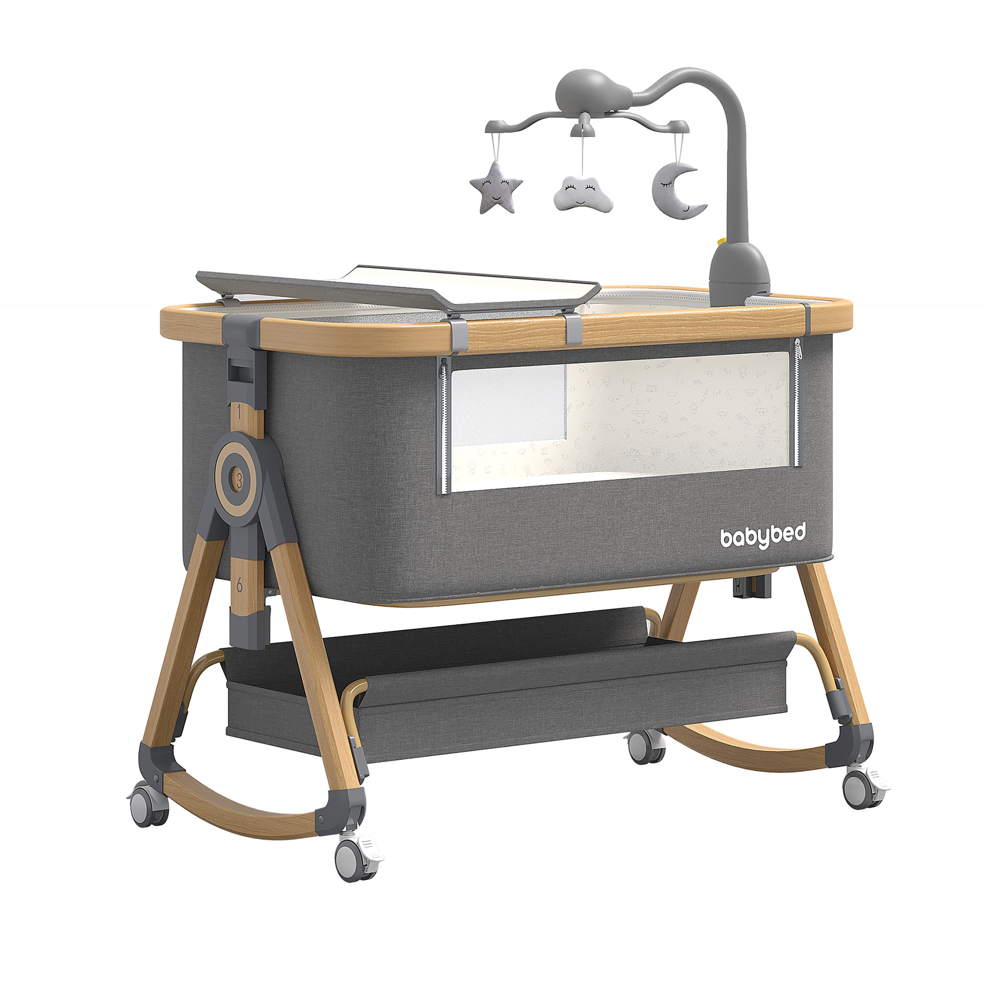 Cuna de aleación de aluminio móvil nueva cama grande empalmada multifuncional portátil plegable cuna para bebés al por mayor