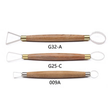 带齿刮刀油泥手办人偶模型雕塑工具泥塑刀陶艺拉坯修坯刀木柄刮刀