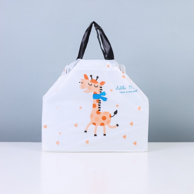Disposable Takeaway Packaging Bags, Thickened Drawstring Bags for Food Delivery, with Handles