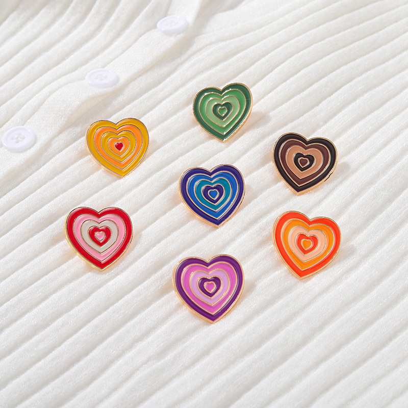 Fashion Heart Shape Alloy Stoving Varnish Unisex Brooches display picture 4