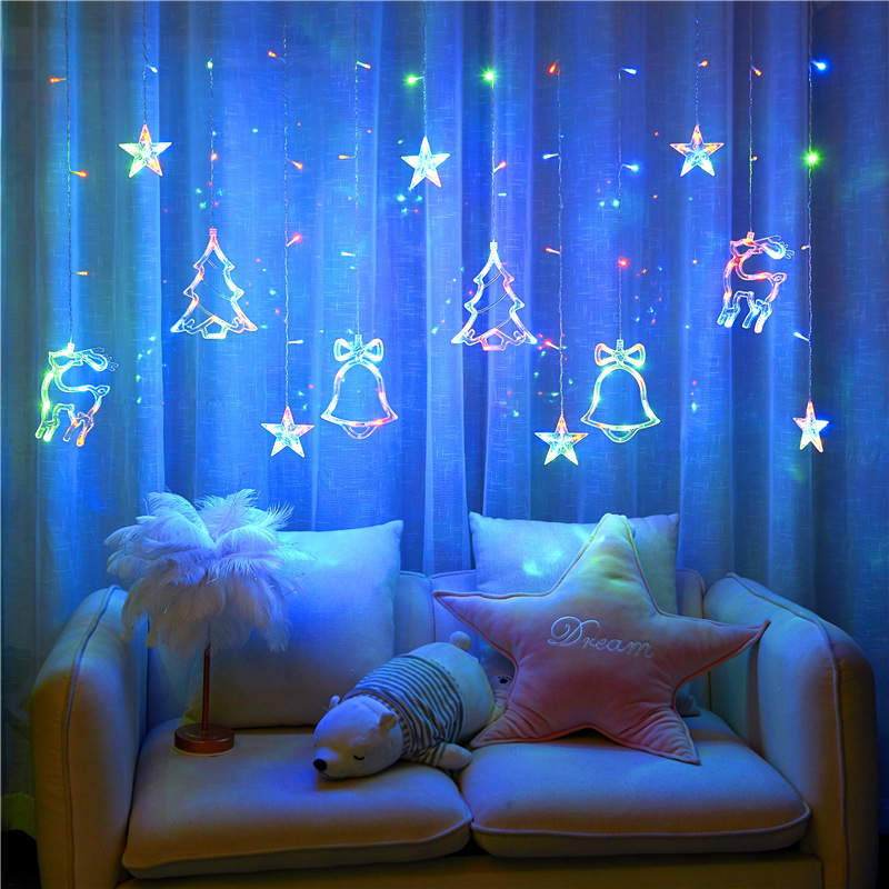 LED de color cadena de luces estrella cadena de luces decoración de Navidad dormitorio ambiente de luz de diseño esfera alta luz de cortina baja