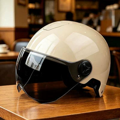 Motosiklet kaskı (dəbilqə) — Motorcycles, Riding Protection - khaki-brown-short-mirror