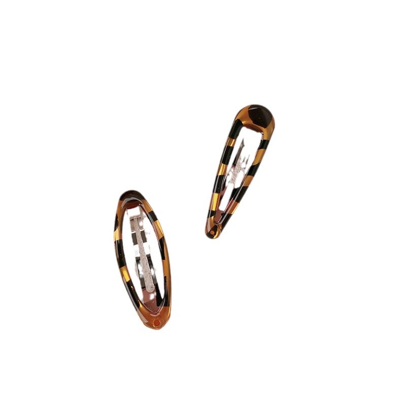 Coreano simple estampado leopardo clips para el cabello de chicas bonitos clips de frangeo lateral adorable clips de BB clips para el cabello de la cabeza