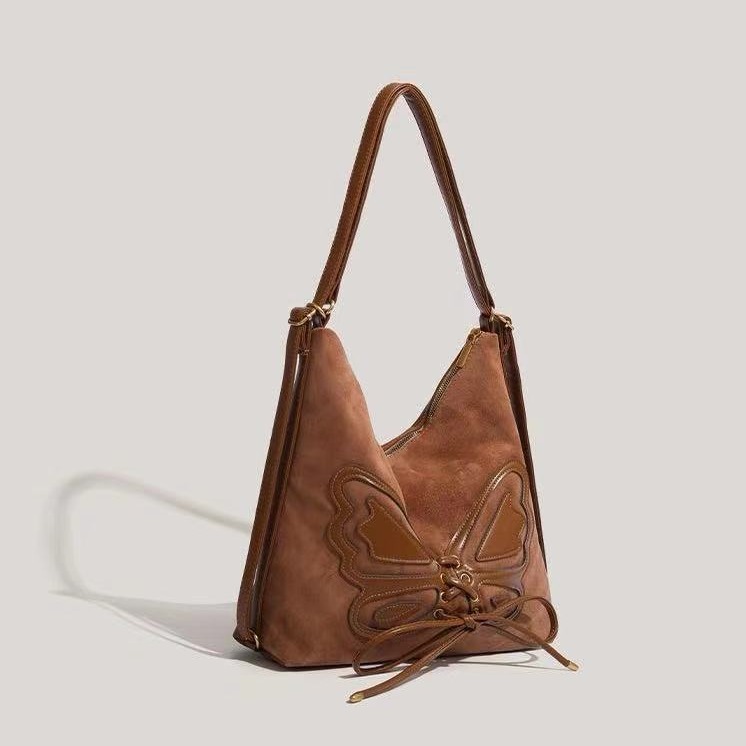 Suede for women 2024 new autumn and winter large capacity tote backpack versatile commuting crossbody bag_voghion.com