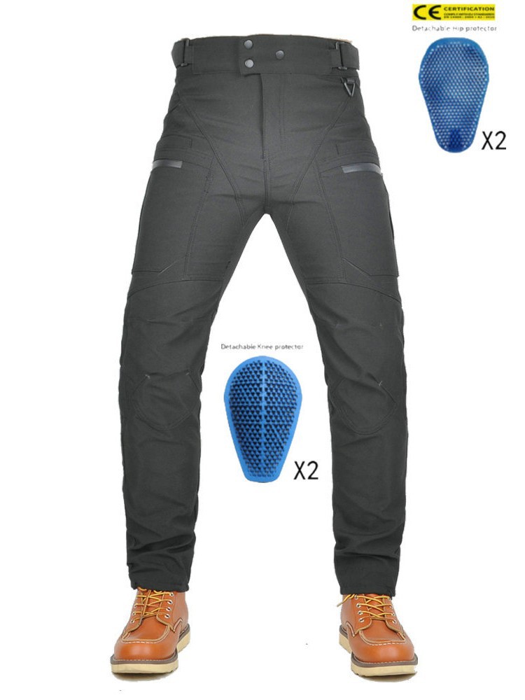 VOLERO motocicleta anti-caída pantalones de ciclismo impermeable a prueba de viento respirable elástico de cintura alta locomotora anti-caída protector de brazo