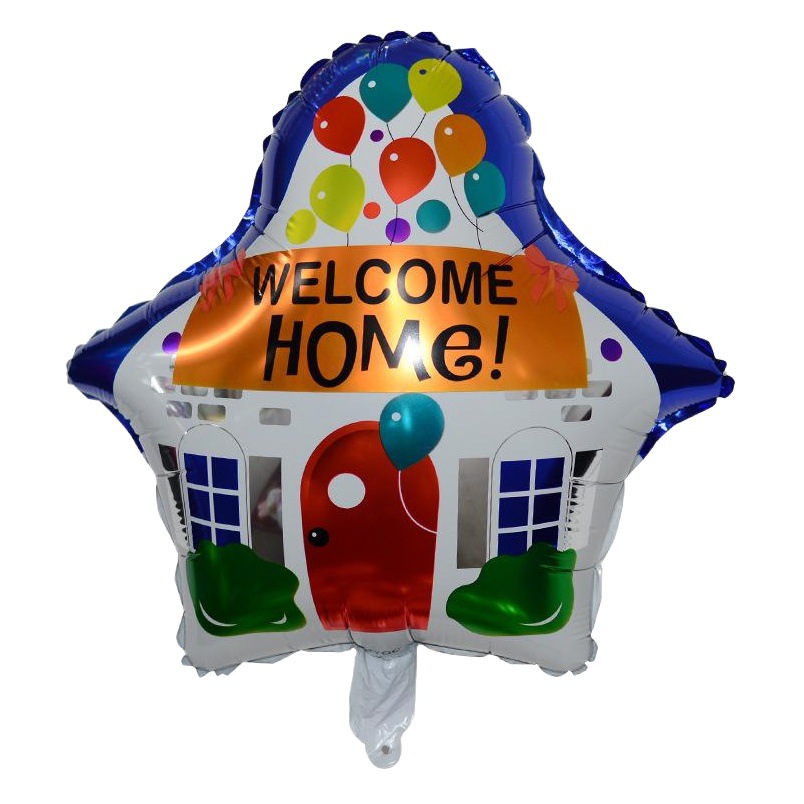 ¡Bienvenido a casa transfronteriza! Bienvenido a casa carta globo Fiesta de la escuela traje de globo de película de aluminio