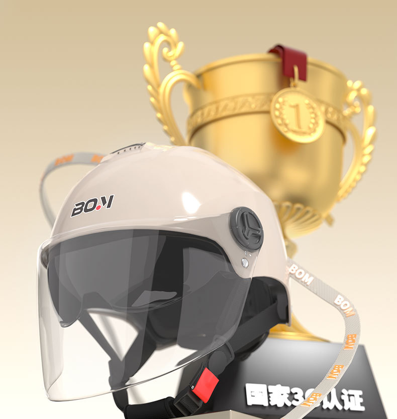 New National Standard Certified Dual-Mirror Electric Motorcycle Helmet for Women and Men, Electric Scooter Half Helmet, Summer Sun Protection Safety Helmet