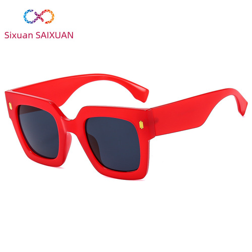 New European and American style anti-blue light glasses fashion ins trendy large frame square cat-eye women's sunglasses 2151