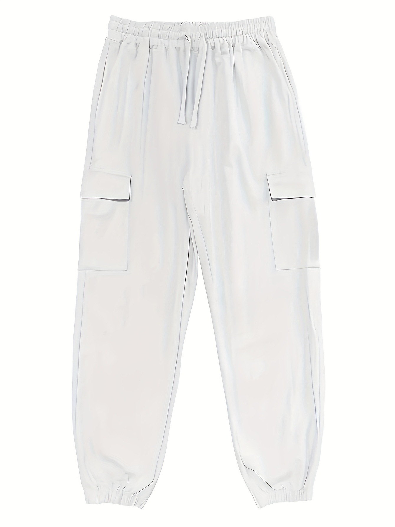 Men's Linen-Cotton Casual Jogger Pants, Relaxed Fit Drawstring Multi-Pocket Trousers For Autumn_viptrois.com