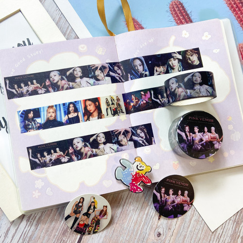 Black glitter tape ROSE JISOO Jisu's new album BORN PINK merchandise sticker