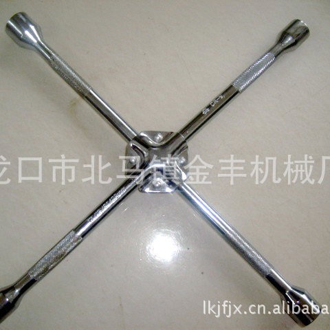 厂家推荐45钢滚花十字扳手 高档十字架套筒轮胎扳手