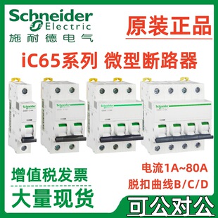 Schneider Small Circuit Breaker Ic65N 1P/2P/3P/4P D10A D13A D16A Air Switch