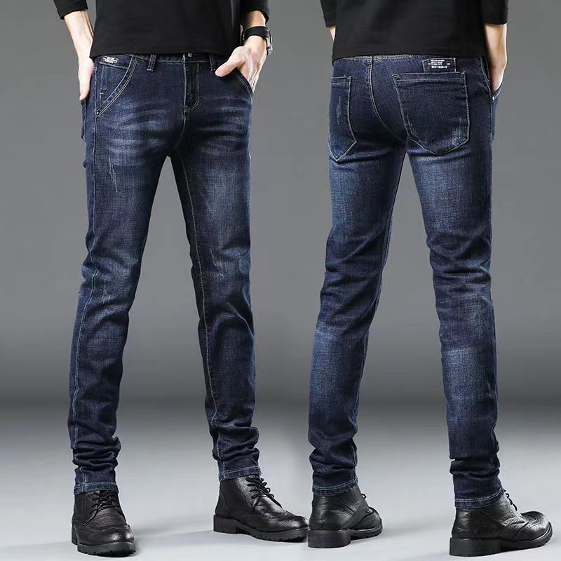 2025 Jeans Men's Slim Summer Thin Casual Spring and Autumn New Trendy Brand Men's Stretch Long Pants