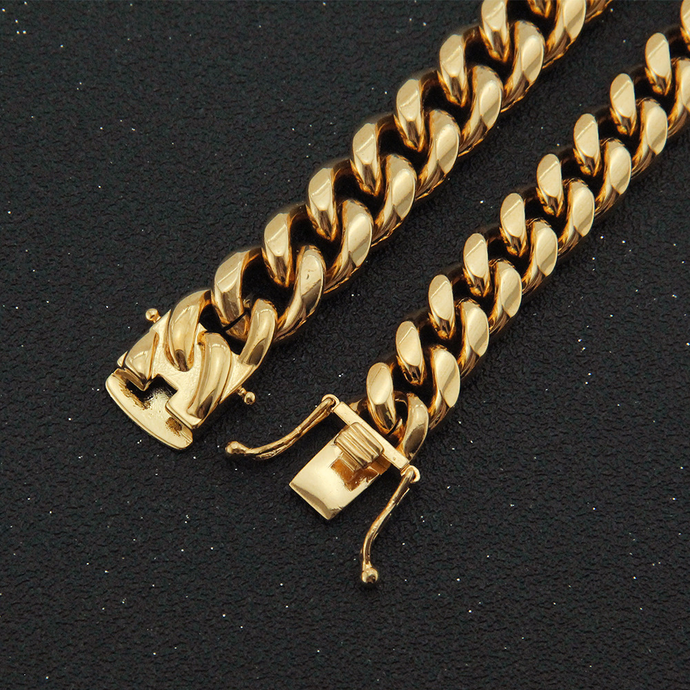 European And American Cuban Link Chain Thick Chain Bracelet Hip Hop Hiphop Jackson Wang Same Style Street Rap Thick Chain Bracelet For Men display picture 4
