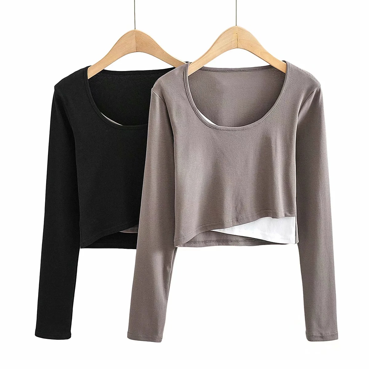 round neck slim long-sleeved top NSAC42578