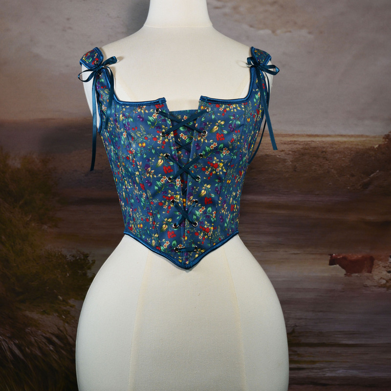 New American Style Strawberry Berry Front Strap Bra Retro Shapewear Lace-Up Layered Vest Women's Corset Top