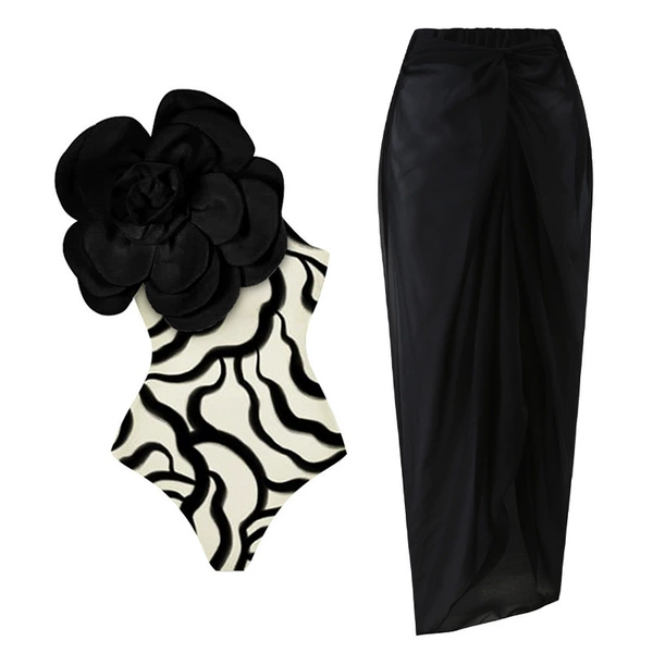 Zebra pattern big flower set