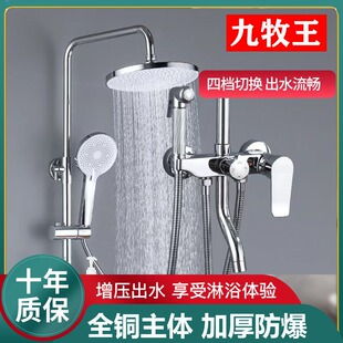 Shower Head Ten-Piece Copper Flagship Shower Head Set Household Rain Shower Bathroom Pressurized Silicone Nozzle