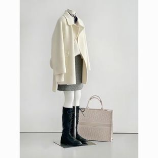 Короткое белое демисезонное шерстяное пальто, подходит для подростков, в корейском стиле