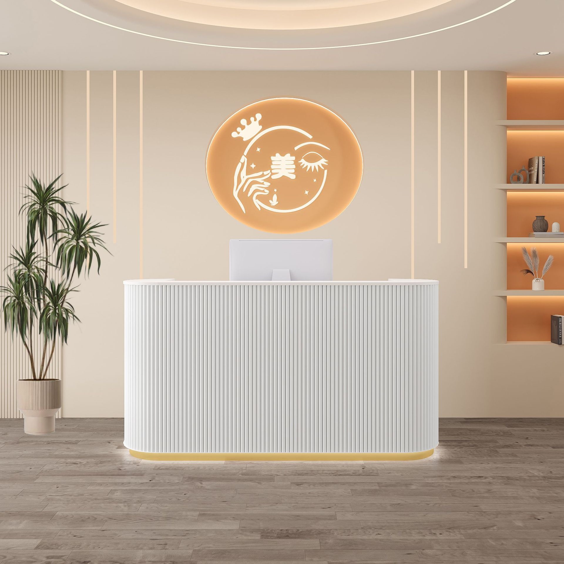 Modern beauty salon reception desk, women's clothing store, yoga studio, simple small counter, clothing shop bar counter, cash register counter