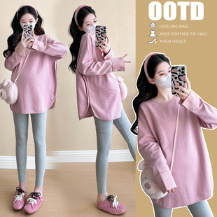 Real shot in stock ~ 2025 spring quality new maternity clothes loose fashion fashion mom casual plus size new Chinese shirt