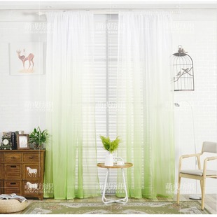 Gradient Window Screen Curtains Balcony Living Room Bedroom Wholesale Finished Curtains Gauze Bay Window Cross-Border Hot Products Amazon Home
