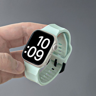 For iwatch wavy silicone S10 sports strap applewatch9/8/7/6/5/se2 apple hand