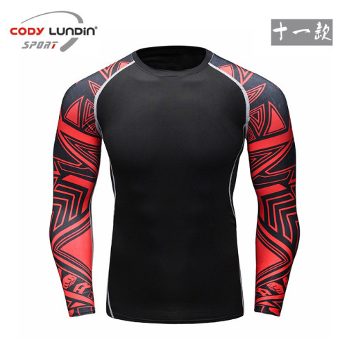 2019 yoga clothing, running fitness clothing for men, outdoor moisture wicking sports long-sleeved tights compression clothing