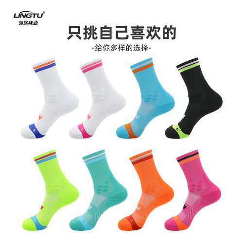 Jingpao Professional Marathon Running Socks Towel Bottom Anti-Slip Hiking Road Running Socks Moisture Absorption Outdoor Sports Socks Wholesale 