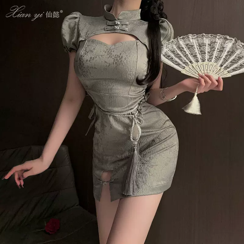 仙懿情趣内衣甜辣风新中式旗袍装纯欲诱惑性感连衣裙制服qqny605