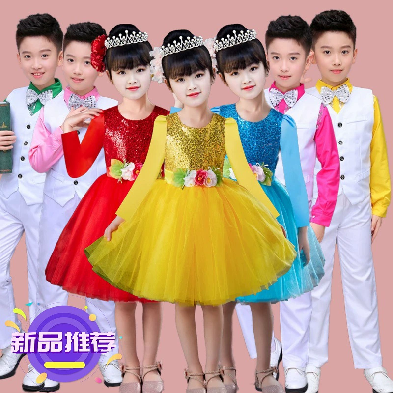 Новогодний детский праздничный костюм, мужское и женское платье с блестками, платье принцессы, платье-пончо, вуаль, костюм для выступления с хором