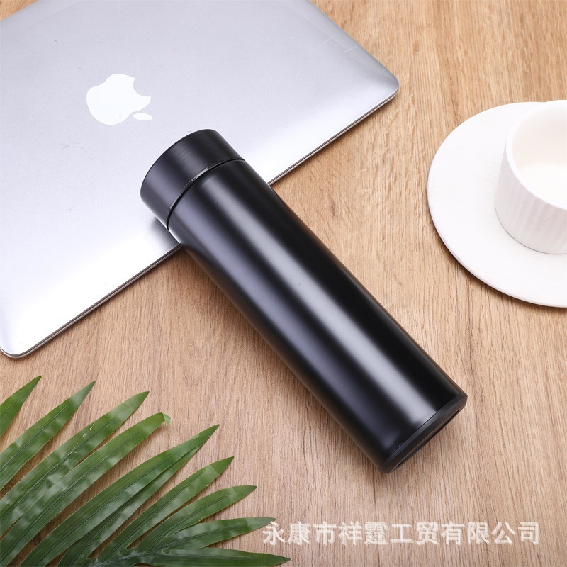 Negocio de acero inoxidable inteligente taza de aislamiento térmico Oficina taza recta hombres y mujeres publicidad regalo taza de agua personalización al por mayor