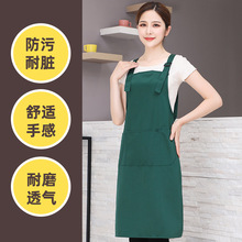 厂家定制韩版印字LOGO广告围裙商用工装呢围腰男女工作服厨房围裙