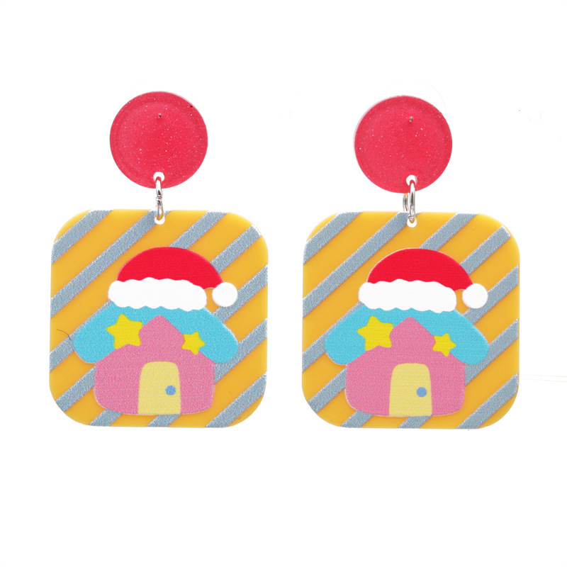Navidad joyería europea y americana Santa Claus campana pendientes mujer ins estilo moda pendientes de vacaciones
