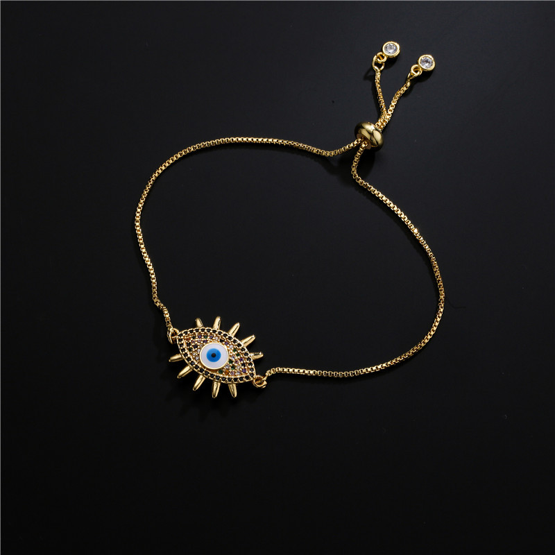 Fashion devils eye drip oil copper inlaid zircon bracelet wholesalepicture2