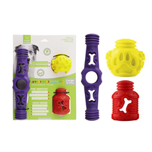 小狗狗三件套藏食TPR玩具耐咬磨牙洁齿宠物玩具漏食解闷宠物用品
