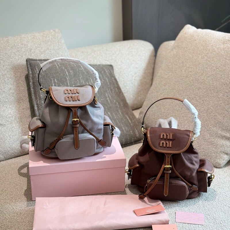 2025 Autumn and Winter New Style Mi Jia Shoulder Zhang Yuanying Same Style Retro Canvas Drawstring Backpack Commuter Backpack 2025 Autumn and Winter New Style Mi Jia Shoulder Zhang Yuanying Same Style Retro Canvas Drawstring Backpack Commuter Backpack