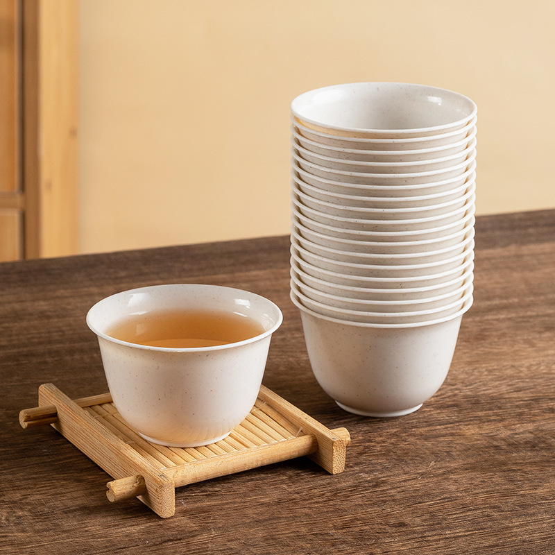 一次性稻壳茶杯功夫茶杯泡茶小号杯食品级加厚喝茶杯子带收纳杯架|undefined