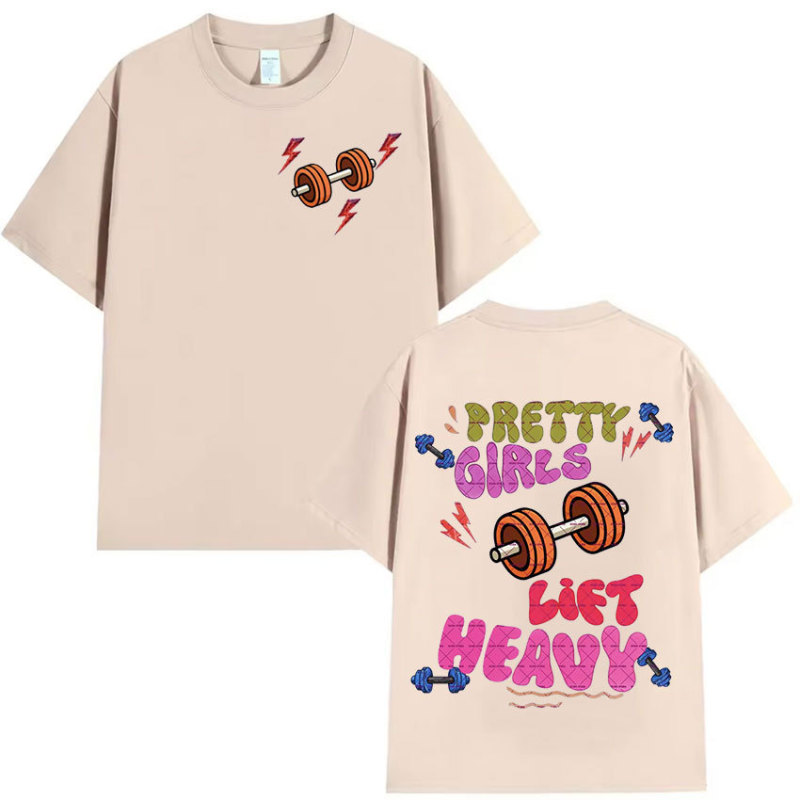 Funny Pretty Girl Lifting Heavy Muscles Fitness T-Shirt Men Women Vintage Harajuku Fashion Tee Shirt Summer