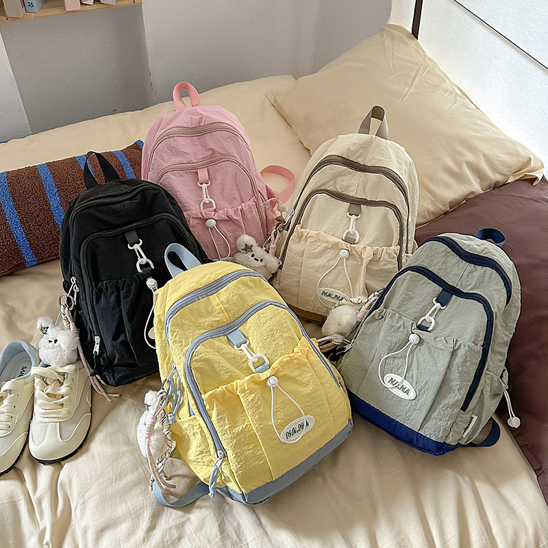 日本インズニッチデザインバックパック中学生と高校生のスクールバッグ男性と女性のシンプルな大容量旅行バックパック|undefined