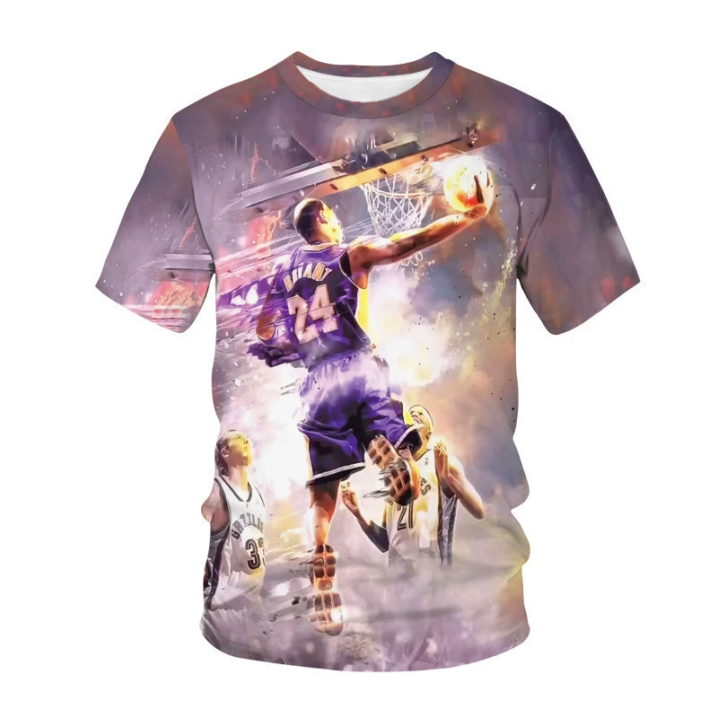 Новый cross-border Kobe Bryant синий шар commemorative футболка 3D печать